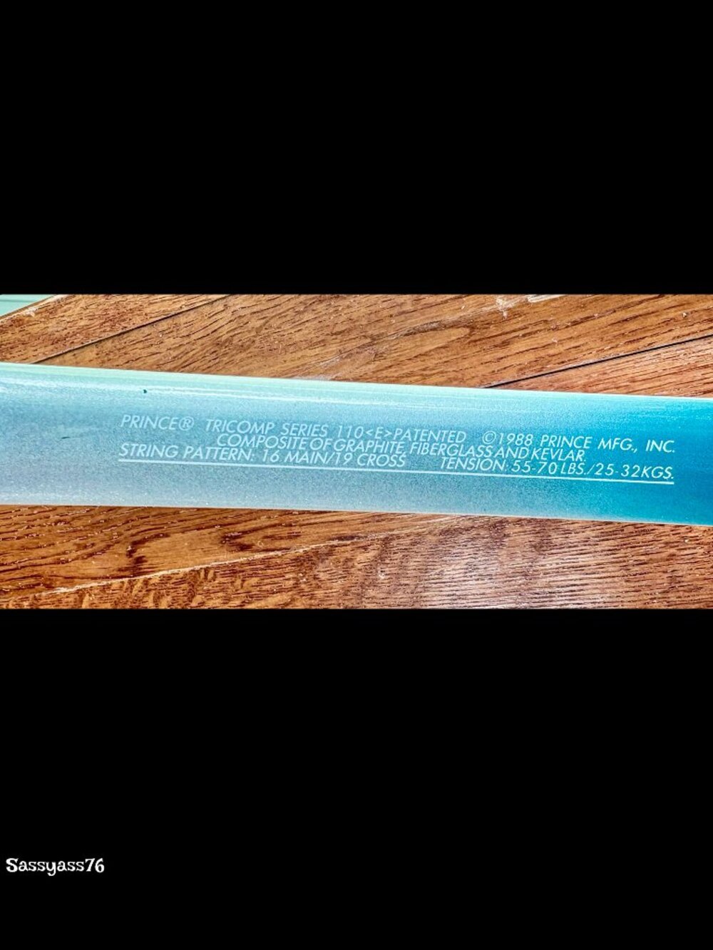 🆕VTG▪️PRINCE▪️1988 Tricomp Series 100 4 3/8 Grip Graphite Fiberglass Racquet - Picture 5 of 14